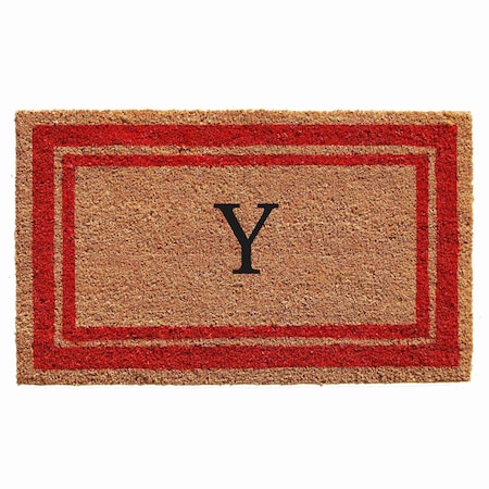 Calloway Mills Monogram Door Mat, Natural, Red, 24 in W x 36 in L 153032436Y